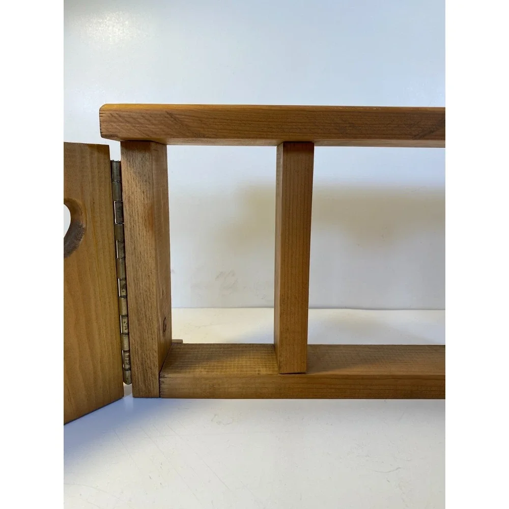 Vintage Wood Wall shelf with Heart Cutouts Country Farmhouse Decor